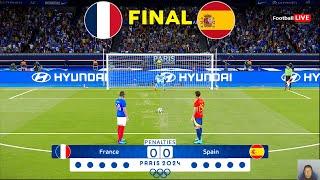 FRANCE vs SPAIN - Penalty Shootout | FINAL Olympic Games PARIS 2024 | Realistic PES Gameplay