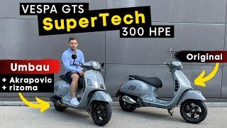 Vespa GTS SuperTech 300 HPE 2020 | Umbau (Akrapovic & rizoma) vs. Original