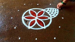 Chithirai madham flowers kolam|5*3 easy pandaga muggulu|simple muggulu|easy Super rangoli