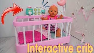 Baby Born doll Morning routine with new Interactive baby doll Crib