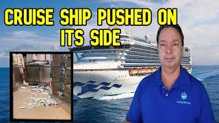 PASSENGERS PANIC AS WIND PUSHES CRUISE SHIP ON IT'S SIDE