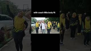 biasa senam paka you tube Mila sekarang senam bareng Mila langsung #senamsehat #pargoy