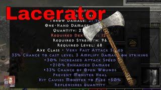 D2R Unique Items - Lacerator (Winged Axe)