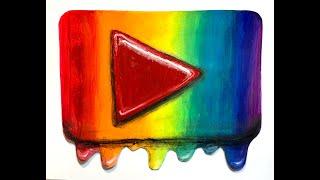 Painted Play Button for 10K Subs!