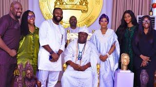 OONI OF IFE AND OLORI ADERONKE HOST ACTOR FEMI ADEBAYO IN THE PALACE