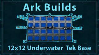 Ark Builds - Massive Underwater 12x12 Tek Base - Teleporter, Crafting/Breeding Area & Personal Rooms