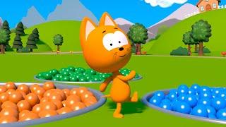 Piscinas de bolas de colores | Juegos infantiles y dibujos animados | El gatito Koté