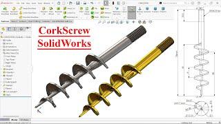 SolidWorks Tutorial-Corkscrew Modeling (Helix/Spiral)