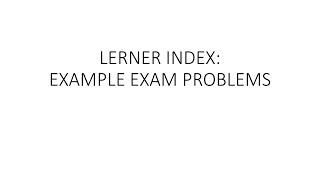 Lerner Index: Example Exam Problems