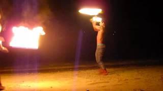 Thai staff fire show in Koh Tao, Thailand filmed in April 2010