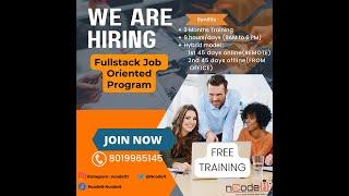 Full-Stack Developer |Job Oriented Program| We are hiring | Free Training | 100% placements