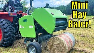 Bale Hay with Compact Tractor and Mini Hay Baler | IHI 855N Baler