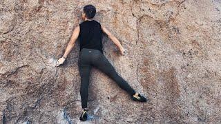 Bishop Bouldering: Birthday Direct [V3] Short Girl Beta with Spinal Fusion