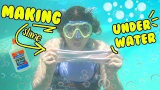 MAKING SLIME UNDER WATER CHALLENGE IN MY POOL! ~ is it possible