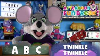 Sing-Along with Chuck E. Cheese | ABC's & Twinkle, Twinkle Little Star | Afternoon Fun Break