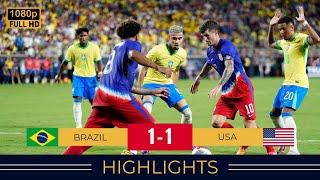 Brazil  vs USA  | PULISIC vs RODRYGO |THRILLER! 1-1 All Goals & Extended Highlights 2024