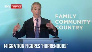 Nigel Farage slams Labour and Conservatives over net migration and asylum system cost