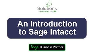 An introduction to Sage Intacct
