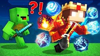 ELEMENTAL KING Speedrunner. vs Hunter in Minecraft Challenge - Maizen JJ and Mikey