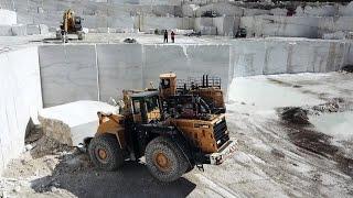 Huge Komatsu Wheel Loaders In Action On Birros Marble Quarries