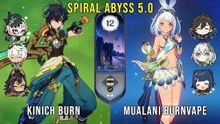 C0 Kinich Burn and C0 Mualani Burnvape | Genshin Impact Abyss 5.0 Floor 12 9 Stars