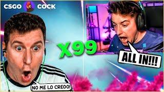 TARIFA & POKER CATCH X99 ON CSGO CRASH *CRAZY DANCES* | CSGOCOCK PROMO CODE 2022