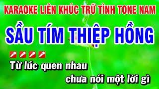 Karaoke Liên Khúc Trữ Tình Nhạc Sống Tone Nam Dễ Hát - Sầu Tím Thiệp Hồng | Hoài Phong Organ