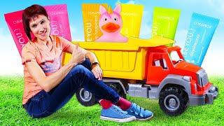 Машинки и Маша Капуки - Песочница и Уточка Единорог! Видео с игрушками для детей