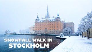 Sweden, Stockholm 4K - Snowy Winter Walk 2022