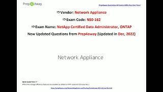 [Dec, 2022] Prep4away NS0-162 PDF Dumps and NS0-162 Exam Questions (17-32)