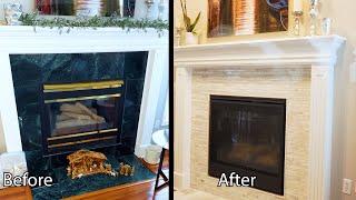 Replacing a living room fireplace.