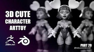 ArtToy Girl: Full Modelling Process in ZBrush and Blender / WIP 20