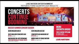 Live Nation Third Quarter Earnings Announcement Summary