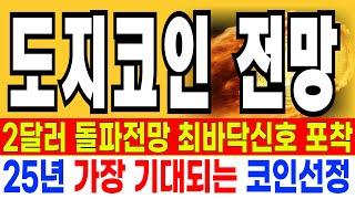 도지코인 전망  //  긴급속보 2달러 돌파전망 최바닥신호 포착 25년 가장 기대되는 코인선정 세력 미쳤다 매집여부 확인합시다  기회!!!!!  분명 예언했습니다!!!