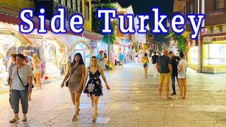 ANTALYA Side Turkey - Travel Guide  Beautiful Walking Tour of Side Old Town [4K UHD] #side #turkey