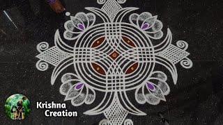 Margazhi madham special kolam | Easy Padi kolam with 6x2x2 dot | Dhanurmasam Muggulu |Rangoli Design