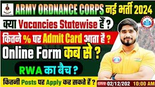 Army Ordnance Corps New Vacancy 2024 | AOC Satewise Vacancies ? Admit Card, Online Form