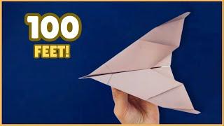 How to Make Easy Paper Airplane That Flies Far Fast - Best Paper Plane World Record 100 Feet