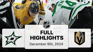 NHL Highlights | Stars vs. Golden Knights | December 06, 2024