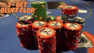 Three Bet Bluffing Flop Leads To Big Win !!! -  Kyle Fischl Poker Vlog Ep 219