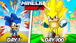 I Survived 100 Days as SONIC in Hardcore Minecraft!