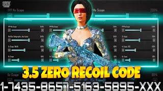 NEW 3.5 UPDATEZERO RECOIL SENSITIVITY SETTINGS CODE | BGMI SENSITIVITY SETTINGS | HEXPUBG