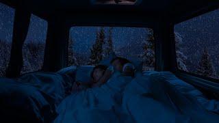 Winter Car Camping with Blizzard, Snowfall and Wind Sounds Snow Storm Sounds for Sleep, Relax 