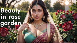 Midjourney Beautiful indian beauty in rose garden | [4K] AI Art LookBook