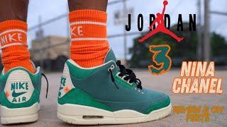 MUCH MORE LIMITED THAN YOU THINK!! JORDAN 3 NINA CHANEL DETAILED REVIEW & ON FEET W/ LACE SWAPS!!