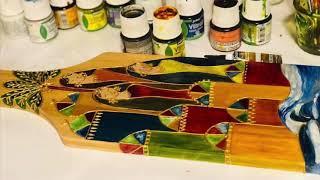 GLASS PAINTING LESSON - Painting on wood  رسم على الخشب