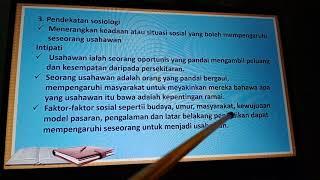 Keusahawanan-teori/ pendekatan keusahawanan: ekonomi,  psikologi & sosiologi (entrepreneur theory)