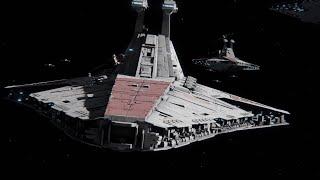 Republic Venator Class Star Destroyer Fleet Exiting Hyperspace - Short Animation