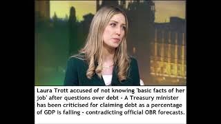 Car crash interview: Treasury Secretary Laura Trott MP thinks debt is going down when it's going up!