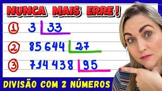 DIVISÃO COM 2 ALGARISMOS NA CHAVE ! APRENDA O PASSO A PASSO. EXPLICAÇÃO DO CONTEÚDO!